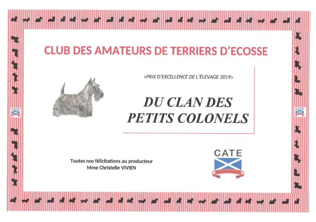 du Clan des Petits Colonels - Prix d'Excellence de l'Elevage 2019